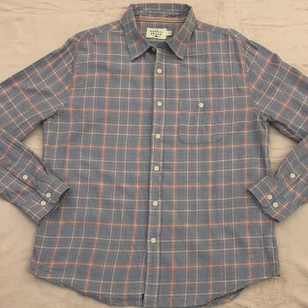 THE NORMAL BRAND LS All Cotton Lt Flannel Plaid Shirt - Picture 2 of 7
